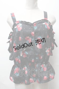 画像1: Ank Rouge / いちごオフショルブラウス  黒ｘ赤 S-25-04-01-038-CA-TO-AS-ZS