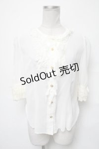 Angelic Pretty / Sugarジャボブラウス  オフ S-25-04-03-049-AP-BL-HR-ZS