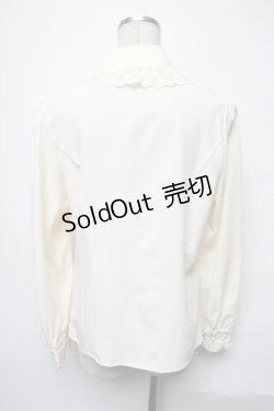 画像2: Ank Rouge / リボンタイ付きパールボタン長袖ブラウス  キナリ S-25-04-03-052-CA-BL-HR-ZS
