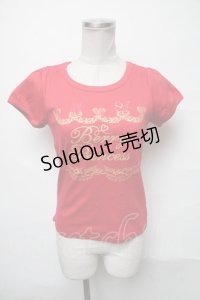 Angelic Pretty / ホイップショートケーキプリントカットソー  赤 S-25-04-03-057-AP-TO-HR-ZS
