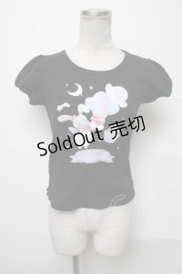 Angelic Pretty / MilkyPlanetプリントカットソー  黒 S-25-04-03-059-AP-TS-HR-ZS