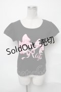 Angelic Pretty / リボンptカットソー  黒 S-25-04-03-060-AP-TS-HR-ZS