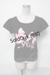 Angelic Pretty / リボンptカットソー  黒 S-25-04-03-060-AP-TS-HR-ZS