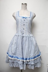 Angelic Pretty / Pure Memoryジャンパースカート  サックス S-25-04-03-076-AP-OP-HR-ZS