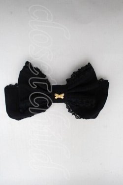 画像1: Angelic Pretty / ロゴリボンチャームハートバレッタ  黒 S-25-04-03-009-AP-ZA-HR-ZS
