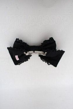 画像2: Angelic Pretty / ロゴリボンチャームハートバレッタ  黒 S-25-04-03-009-AP-ZA-HR-ZS