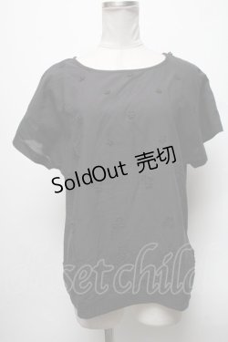 画像1: PINK HOUSE / コットンスムースカットソー  黒 S-25-04-05-044-LO-TO-HR-ZS
