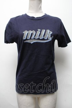 画像1: MILK / フロントロゴ半袖カットソー  紺 S-25-04-05-052-ML-TS-HR-ZS