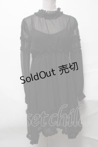 E hyphen world gallery / シフォンワンピース  黒 S-25-04-05-062-LO-OP-AS-ZS