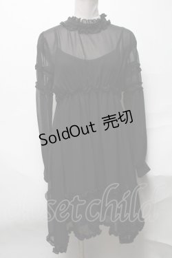 画像1: E hyphen world gallery / シフォンワンピース  黒 S-25-04-05-062-LO-OP-AS-ZS
