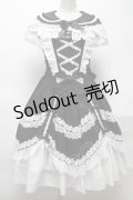 metamorphose / フローレンスケープ付きジャンパースカート  黒ｘ白 S-25-04-05-063-ME-OP-HR-ZS