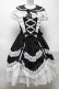 画像1: metamorphose / フローレンスケープ付きジャンパースカート  黒ｘ白 S-25-04-05-063-ME-OP-HR-ZS (1)