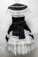 画像2: metamorphose / フローレンスケープ付きジャンパースカート  黒ｘ白 S-25-04-05-063-ME-OP-HR-ZS (2)