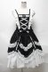 画像3: metamorphose / フローレンスケープ付きジャンパースカート  黒ｘ白 S-25-04-05-063-ME-OP-HR-ZS