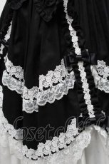 画像6: metamorphose / フローレンスケープ付きジャンパースカート  黒ｘ白 S-25-04-05-063-ME-OP-HR-ZS (6)