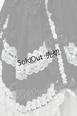 画像6: metamorphose / フローレンスケープ付きジャンパースカート  黒x白 S-25-04-05-063-ME-OP-HR-ZS