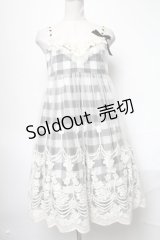 Emily Temple cute / 薔薇レースギンガムジャンパースカート  黒 S-25-04-05-070-ET-OP-HR-ZS
