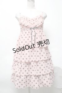 Emily Temple cute / シフォンドットキャミワンピース  ピンク S-25-04-05-071-ET-OP-HR-ZS