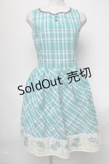 an another angelus / チェック柄ノースリーブワンピース  グリーン S-25-04-05-075-CA-OP-HR-ZT321