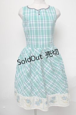 画像1: an another angelus / チェック柄ノースリーブワンピース  グリーン S-25-04-05-075-CA-OP-HR-ZT321
