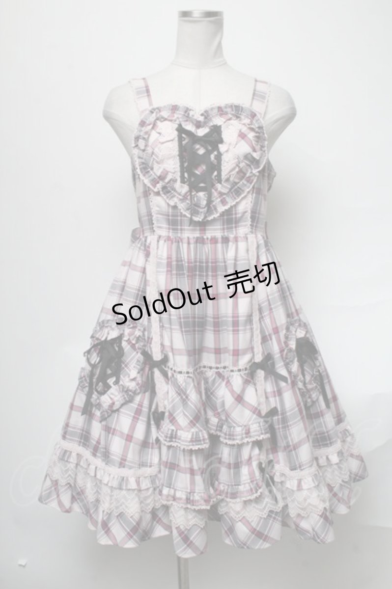 画像1: Angelic Pretty / トリプルハートジャンパースカート  ピンク S-25-04-05-076-AP-OP-AS-ZS (1)