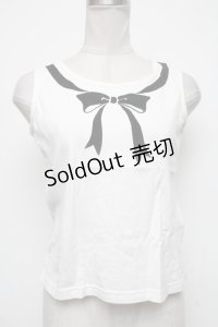MILK / リボンタンクトップ  白 S-25-04-05-020-ML-TO-HR-ZS