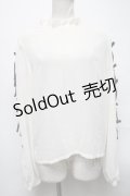E hyphen world gallery / 袖リボントップス  オフ S-25-04-05-025-LO-BL-AS-ZS