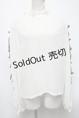 E hyphen world gallery / 袖リボントップス  オフ S-25-04-05-025-LO-BL-AS-ZS