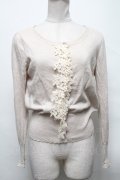 Emily Temple cute / レース付きカーディガン  ベージュ S-25-04-05-029-ET-TO-HR-ZS