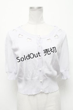 画像1: Fi.n.t / ハートカットワーク半袖カーディガン  ラベンダー S-25-04-05-032-CA-TO-HR-ZS