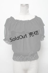 F&A / シフォントップス  黒 S-25-04-05-034-LO-TO-AS-ZS