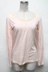 Cherir la femme / パールデザインカットソー  ピンク S-25-04-05-035-LO-TO-HR-ZS