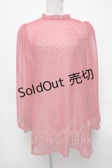 E hyphen world gallery / ドットシフォントップス  赤 S-25-04-05-042-LO-TO-AS-ZS