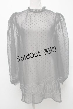 画像1: E hyphen world gallery / ドットシフォントップス  黒 S-25-04-05-043-LO-TO-AS-ZS