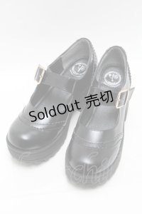 YOSUKE / 厚底ベルトパンプス  黒 S-25-04-06-004-PU-SH-HR-ZS