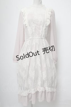 画像1: axes femme / レーシーロングワンピース  淡ピンク S-25-04-06-044-AX-OP-HR-ZS