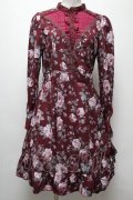 axes femme / 総バラベルト付ワンピース  ワイン S-25-04-06-048-AX-OP-HR-ZS