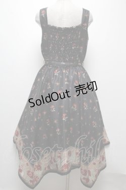 画像2: axes femme / Mulhouse Collection フラワーパネル柄イレヘムワンピース  黒 S-25-04-06-050-AX-OP-HR-ZS