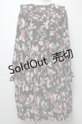 axes femme / 花柄プリーツワンピース  黒 S-25-04-06-052-AX-OP-HR-ZI