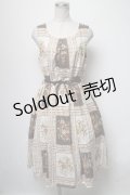 axes femme / 額縁柄ワンピース  オフｘブラウン S-25-04-06-061-AX-OP-HR-ZS