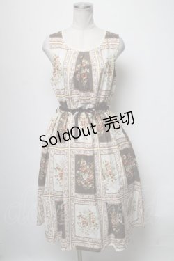 画像1: axes femme / 額縁柄ワンピース  オフｘブラウン S-25-04-06-061-AX-OP-HR-ZS