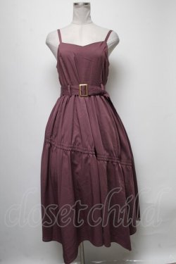 画像1: axes femme / ドロストデザインキャミワンピース  ワイン S-25-04-06-066-AX-OP-HR-ZS
