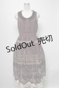 axes femme / 鳥かごパネル柄ワンピース  ワイン S-25-04-06-068-AX-OP-HR-ZS