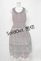 axes femme / 鳥かごパネル柄ワンピース  ワイン S-25-04-06-068-AX-OP-HR-ZS