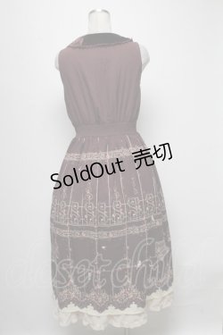 画像2: axes femme / 鳥かごパネル柄ワンピース  ワイン S-25-04-06-068-AX-OP-HR-ZS