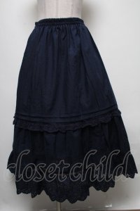 axes femme / コットンフレアロングスカート  紺 S-25-04-06-076-AX-SK-HR-ZI