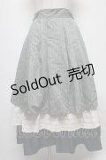 axes femme POETIQUE / 異素材ティアードフリルスカート  グリーン S-25-04-06-078-AX-SK-HR-ZS