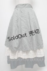 axes femme POETIQUE / 異素材ティアードフリルスカート  グリーン S-25-04-06-078-AX-SK-HR-ZS