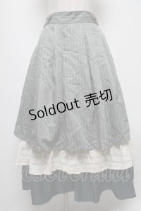 axes femme POETIQUE / 異素材ティアードフリルスカート  グリーン S-25-04-06-078-AX-SK-HR-ZS