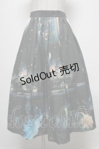 axes femme Nostalgic / 幻想街柄ロングスカート  グリーン S-25-04-06-079-LO-SK-HR-ZS